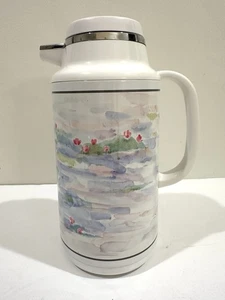 Vintage Mikasa White Monet Plastic Thermal Insulated Carafe Thermos Beverage Tea - Picture 1 of 9