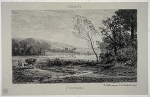 AUTOMNE Morvan GRAVURE Eau Forte DAUBIGNY Beillet coll. Beurdeley XIX° - Picture 1 of 4