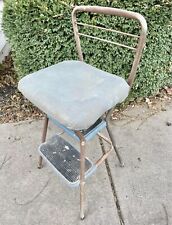 Vintage Cosco Metal Seat Pull Out Chair Bench Seat Booster Stool Green