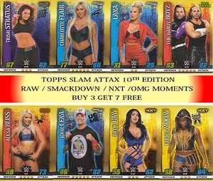 Topps WWE SLAM ATTAX 2017 10a edición OMG, icono y cartas base #25- #180 - Imagen 1 de 157