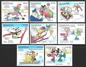 Guyana 1991 Disney Characters at the Albertville 1992 Olympics Set #2453-60 VFNH - Picture 1 of 1