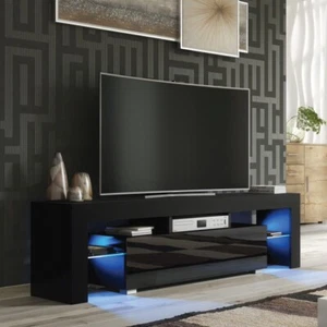 Unidad TV I 160cm I Moderno I Soporte TV I Gabinete I Negro Alto Brillo I LED Gratis - Imagen 1 de 7