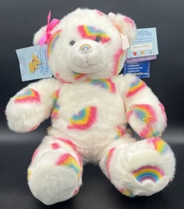 NWT BUILD A BEAR SUMMER SEASON OF HUGS RAINBOW WITH HTF PIN LIMITED PLUSH RARE - Picture 1 of 16