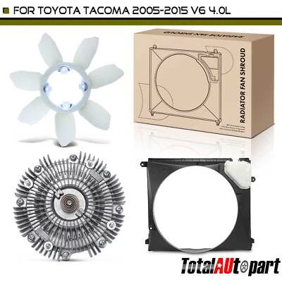 3x White Cooling Fan Assembly for Toyota Tacoma 2005-2015 4.0L Front 167110P020 - Image 1 of 4