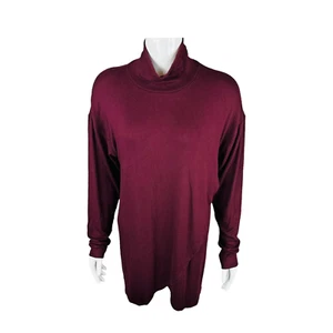 New Old Navy Womans Medium Maternity Sweater Maroon Tunic Long Sleeve High Neck - Picture 1 of 8