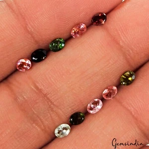 Certified 1.80 Ct/10Pcs Natural Untreated Bi-Color Tourmaline Oval Cut Loose Gem - Picture 1 of 3