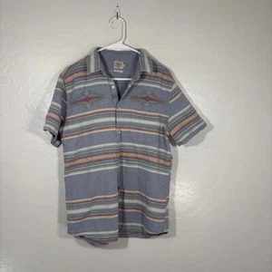Faherty Shirt Mens Medium Gauze Button Short Sleeve Aztec Striped Multicolor - Picture 1 of 5