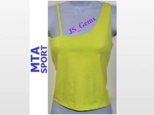 New Yellow Girls Tank Top MTA Sport Large With Bra - Picture 1 of 16
