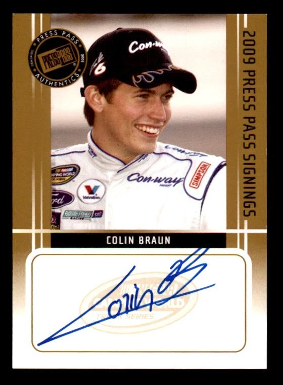 2009 Press Pass Signings Nascar Colin Braun Auto - Image 1 of 2