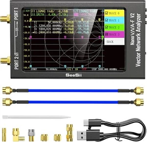 Analizador de red vectorial NanoVNA-F V2 50 KHz-3 GHz HF VHF UHF VNA Analizador de antena - Imagen 1 de 9