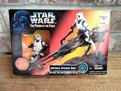 星球大战 POTF 帝国加速自行车 带童子军 Kenner 1995 红色盒 全新带盒 全新 — 第 1/4 张图片