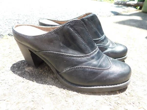 natural soul by naturalizer 8 Black Mules Clogs Wingtip 2.5” Block Heel Cammie - Picture 1 of 10