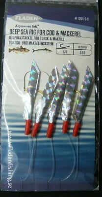 5 X PLATAFORMA DE PLUMAS ARCO IRIS FLADEN 5 GANCHOS 2/0 PLANCTON PARA BACALAO Y CABALLA Foto 1 de 3