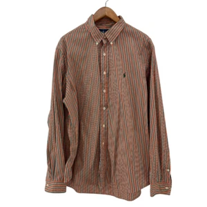 Ralph Lauren Herren Button Down Hemd Gestreift Custom Fit Orange Grün XXL - Bild 1 von 10