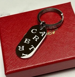 Cartier Keychain Silver Oval Dice Key Ring Disc Charm AD VIP Gift - Picture 1 of 3