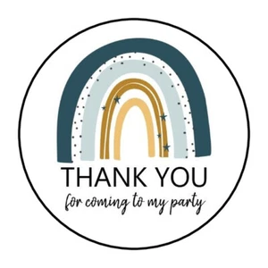 30 1.5" THANK YOU RAINBOW ROUND ENVELOPE SEALS STICKERS FAVOR LABELS - Picture 1 of 1