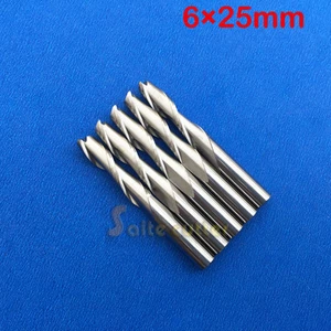 Fresas CNC espirales de flauta doble 5 piezas brocas de enrutador de grabado 6 mm x 25 mm - Imagen 1 de 1