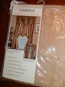 Ombre Window Curtain Panel 50" x 84" Light Brown/Gold New in Package - Picture 1 of 3