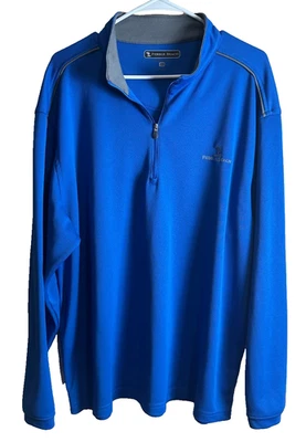 Pebble Beach Hombre Manga Larga Qtr. Camisa de golf azul real XL con cremallera frontal Foto 1 de 4