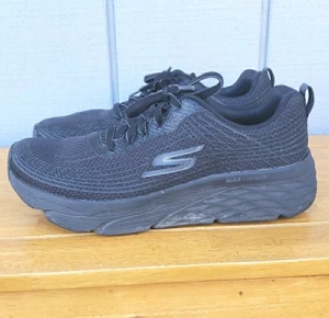 Skechers Go Run RUNNING Shoes Womens 8.5 NICE! Max Cushion- Black Sneakers - Picture 1 of 13