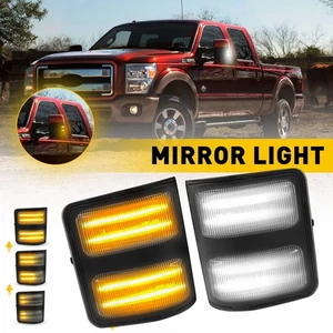 For 2008-2016 Ford F250 F350 Sequential Amber/White LED Side Mirror Marker Light - Imagen 1 de 22