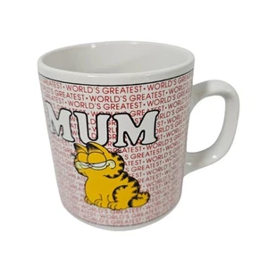 Vtg Garfield World's Greatest Mum Coffee Cup 70s 80s By Jim Davis Enesco Nos* - Foto 1 di 9