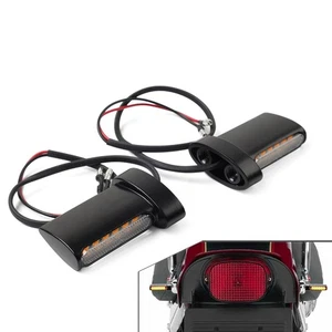 Mini Rear LED Turn Signal Lights Indicator For Harley Dyna Sportster XL 883 1200 - Picture 1 of 12