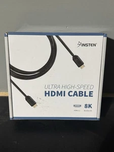 Insten 10ft HDMI Male to Male Cable 2.1, 8K 60Hz, 48Gbps, Gold Connectors, White - Picture 1 of 6