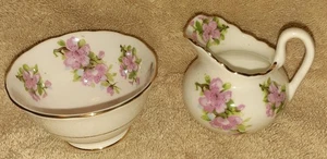 Chelsea Bone China Zucker- und Milchkännchen Pfirsichblüten Made in England - Bild 1 von 4