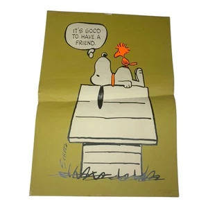 Póster de colección Snoopy Schultz Peanuts-It’s Good To Have A Friend. 20 x 28 RARO - Imagen 1 de 12