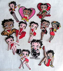 CARTOON HEAT STICKER PATCH BADGE - BETTY HEART PIN-UP DOLL - Choice - Picture 1 of 16
