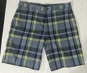 PGA Tour Series Herren Größe 36 Pro Series Shorts kariert blau grün gelb Freizeit - Bild 1 von 11