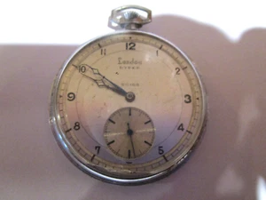 Landau 15j Swiss 48 mm Nickel Chrome case Pocket Watch for repair - Picture 1 of 9