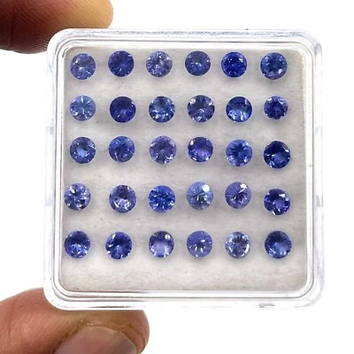 Natural Tanzanite Round Cut Loose Gemstone Lot 27 Pcs 3.5 MM 5 CT - Image 1 of 4