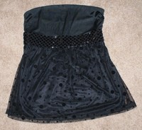 Express Strapless Shirt Top Black Sequins Womens Size S