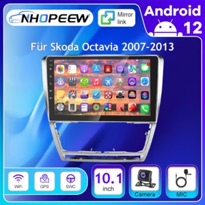Für Skoda Octavia 2 2007-2013 10.1" Android 12 Autoradio GPS Navi Bluetooth +Cam - Bild 1 von 18