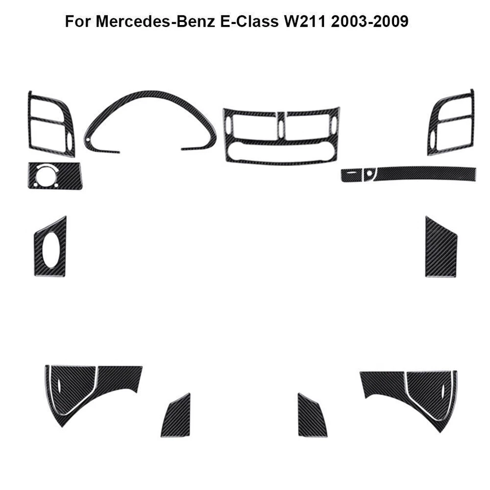 Kit completo de cubierta de fibra de carbono de 15 piezas para Mercedes-Benz Clase E W211 2003-2009 Foto 1 de 4