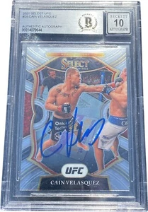 CAIN VELASQUEZ SIGNED 2021 PANINI SELECT UFC #28 CARD BECKETT BAS AUTO 10 1 - Picture 1 of 1