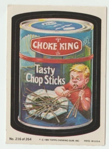 Wacky Packages 1980 Topps Sticker #216 Choke King Tasty Chop Sticks - Imagen 1 de 2