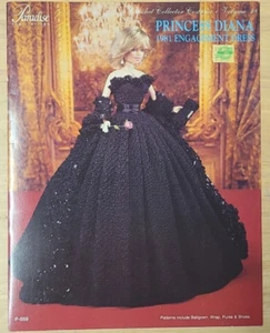 Paradise Princess Diana 1981 Engagement Dress Crochet Doll Dress Pattern - Picture 1 of 2