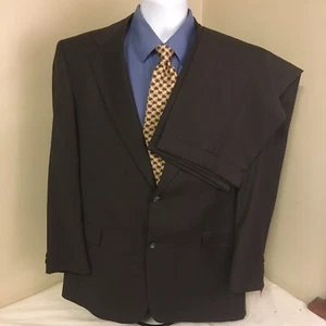 Tuta Hart Schaffner Marx Young Uomo Shop Grigio Scuro Sottile Check 42L 36W 30L FS! - Foto 1 di 12