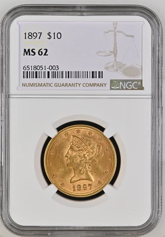 1897 P Gold Eagles Liberty Head NGC MS-62 Cover