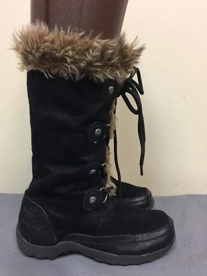 NINE WEST - Botas Zapatos con cordones de invierno Daphne para niña - Negras - Talla 13M Foto 1 de 4