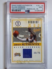 2004 Fleer Allen Iverson #PATCH /75 Game Worn Jersey - PSA 9 (POP 1)