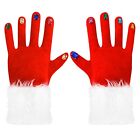 Unisex Santa Gloves False Gems Velvet Gloves Dress Up Christmas Gloves Warm New