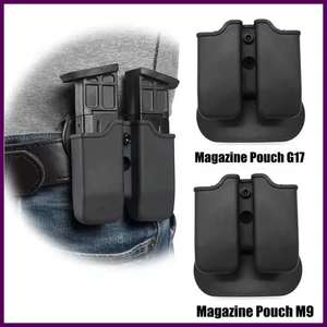 Tactical Pistol Double Magazine Pouch 9mm Mag Holder Carrier for Glock 17 - Picture 1 of 24