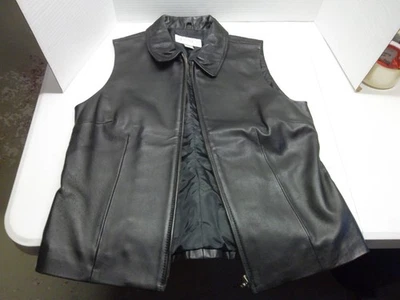 女式复古背心黑色柔软皮革小号娇小休闲角落附件 — 第 1/4 张图片