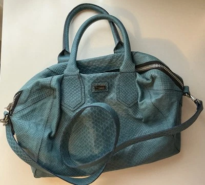 Bolsa de ombro LODIS designer couro de cobra aquática genuíno (usada) - Imagem 1 de 4