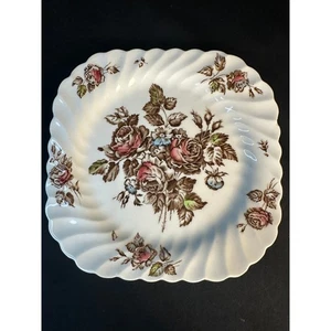 Vintage Johnson Brothers "Devon Sprays" quadratischer Salatteller - Bild 1 von 3