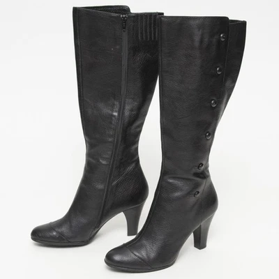 Born Crown Black Knee High Victorian Boots Size 8 - Image 1 of 4